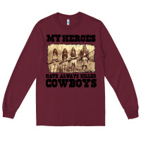 Burgundy my heroes have always killed cowboys retro Long Sleeve Tee - linhVisuals