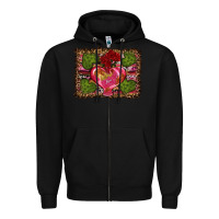 Black Western Background Valentine's Day Zipper Hoodie - RanaPortraitStore