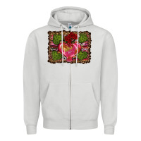 Dove Grey Western Background Valentine's Day Zipper Hoodie - RanaPortraitStore