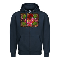 Navy Western Background Valentine's Day Zipper Hoodie - RanaPortraitStore