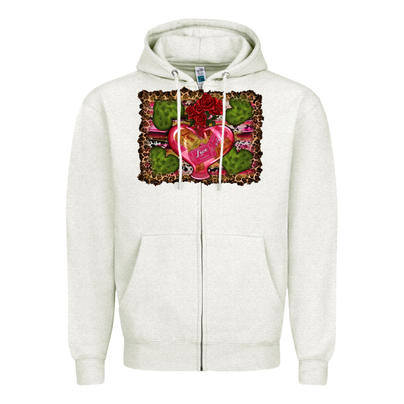 Western Background Valentine's Day Zipper Hoodie by RanaPortraitStore | Teevron