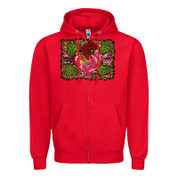 Red Western Background Valentine's Day Zipper Hoodie - RanaPortraitStore