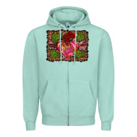 Seafoam Western Background Valentine's Day Zipper Hoodie - RanaPortraitStore