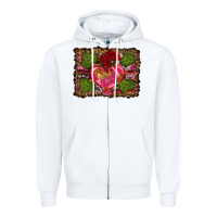 White Western Background Valentine's Day Zipper Hoodie - RanaPortraitStore
