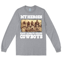 Heather Grey my heroes have always killed cowboys retro Long Sleeve Tee - linhVisuals