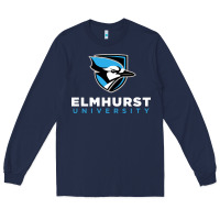 Navy elmhurst university Long Sleeve Tee - linhVisuals
