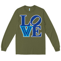 Army Green villanova love Long Sleeve Tee - linhVisuals