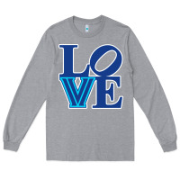 Heather Grey villanova love Long Sleeve Tee - linhVisuals