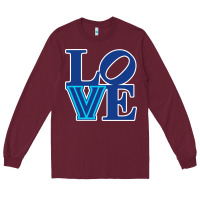 Burgundy villanova love Long Sleeve Tee - linhVisuals