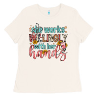 Bone she works willingly with her hands Ladies Tee - FaDigitalArtStudio