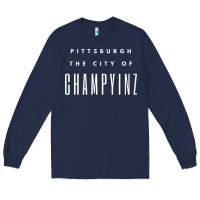 Navy pittsburgh city of champyinz steel city Long Sleeve Tee - linhVisuals