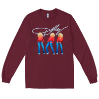 Burgundy dolly musician Long Sleeve Tee - linhVisuals