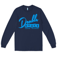 Navy double deuce bar Long Sleeve Tee - linhVisuals