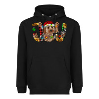 Black Cockapoo Christmas Joy Heavyweight Hoodie - RanaPortraitStore