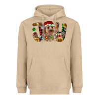 Mushroom Cockapoo Christmas Joy Heavyweight Hoodie - RanaPortraitStore
