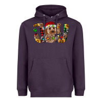 Plum Cockapoo Christmas Joy Heavyweight Hoodie - RanaPortraitStore