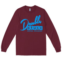Burgundy double deuce bar Long Sleeve Tee - linhVisuals