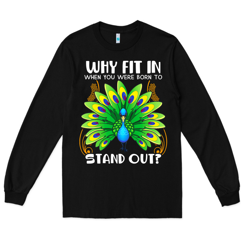Peacock Inspired Beautiful Color Bird (3) Long Sleeve Tee by linhVisuals | Teevron