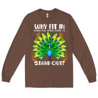 Chestnut peacock inspired beautiful color bird (3) Long Sleeve Tee - linhVisuals