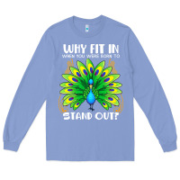 Colony Blue peacock inspired beautiful color bird (3) Long Sleeve Tee - linhVisuals
