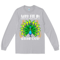 Moon Dust peacock inspired beautiful color bird (3) Long Sleeve Tee - linhVisuals
