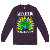 Plum peacock inspired beautiful color bird (3) Long Sleeve Tee - linhVisuals