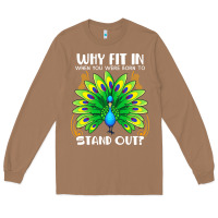 Toasted Coconut peacock inspired beautiful color bird (3) Long Sleeve Tee - linhVisuals