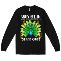 Peacock Inspired Beautiful Color Bird (3) Long Sleeve Tee | Teevron