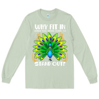 Matcha peacock inspired beautiful color bird (3) Long Sleeve Tee - linhVisuals