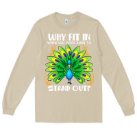 Mushroom peacock inspired beautiful color bird (3) Long Sleeve Tee - linhVisuals