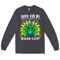 Smoke peacock inspired beautiful color bird (3) Long Sleeve Tee - linhVisuals