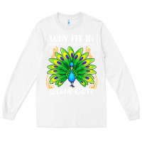 White peacock inspired beautiful color bird (3) Long Sleeve Tee - linhVisuals