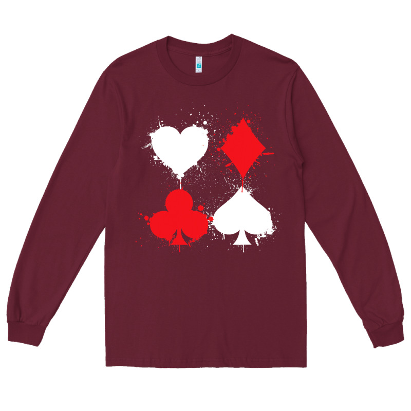 Playing Cards Poker Heart Spade Club Long Sleeve Tee by linhVisuals | Teevron