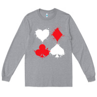 Heather Grey playing cards poker heart spade club Long Sleeve Tee - linhVisuals