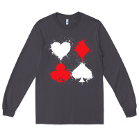 Smoke playing cards poker heart spade club Long Sleeve Tee - linhVisuals