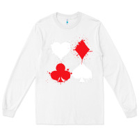 White playing cards poker heart spade club Long Sleeve Tee - linhVisuals