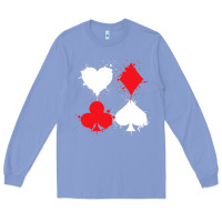 Colony Blue playing cards poker heart spade club Long Sleeve Tee - linhVisuals
