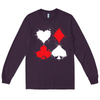 Plum playing cards poker heart spade club Long Sleeve Tee - linhVisuals