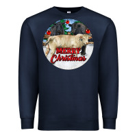 Navy Merry Christmas Charolais Bull Premium Sweatshirt - RanaPortraitStore