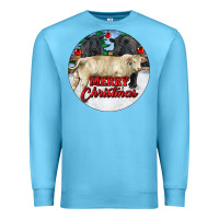 Ocean Blue Merry Christmas Charolais Bull Premium Sweatshirt - RanaPortraitStore
