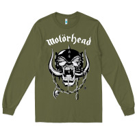 Army Green MUSIC ROCK Long Sleeve Tee - linhVisuals