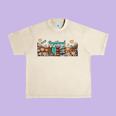 Registered Nurse Libbey Glass Urban Heavy Tee Designed By Bundleandbundleshop