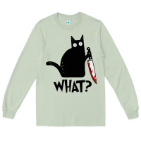 Matcha Halloween Cat With Knife What Long Sleeve Tee - linhVisuals