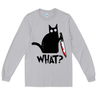 Moon Dust Halloween Cat With Knife What Long Sleeve Tee - linhVisuals