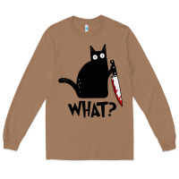 Toasted Coconut Halloween Cat With Knife What Long Sleeve Tee - linhVisuals
