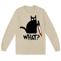 Halloween Cat With Knife What Long Sleeve Tee | Teevron