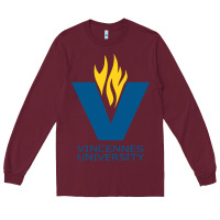 Burgundy university of vincennes Long Sleeve Tee - linhVisuals