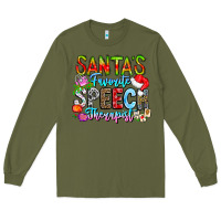 Army Green festive speech therapist tribute Long Sleeve Tee - CowhideDigitalArt