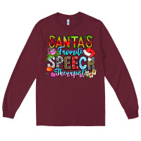 Burgundy festive speech therapist tribute Long Sleeve Tee - CowhideDigitalArt