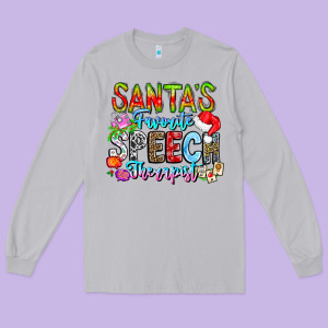 Festive Speech Therapist Tribute Long Sleeve Tee Designed By Cowhidedigitalart
